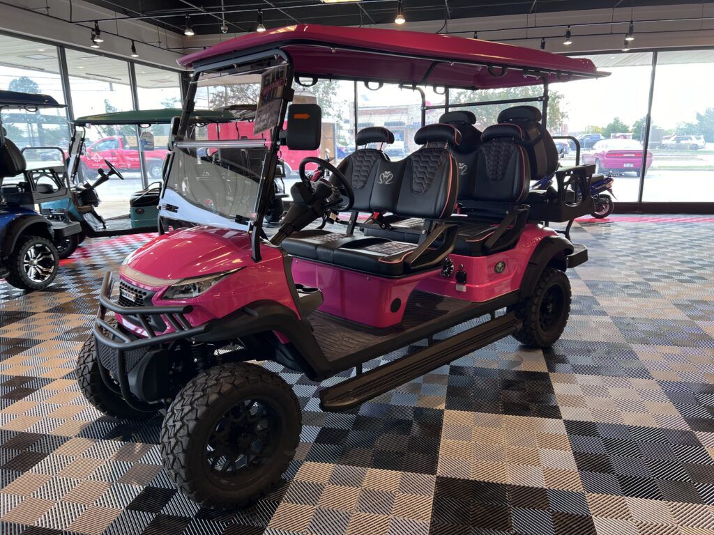 Super Pink Golf Cart For Sale - Venom EV Strike 6